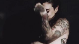 tattooed girls in the shower