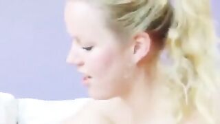 Two babes with big tits kiss and lick each other