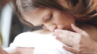 Slender cutie Ginger Fox visits fitness trainer Nataly Gold