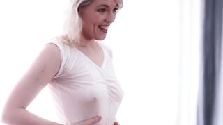 Sweet Mormon cuties lick each other after a photo shoot