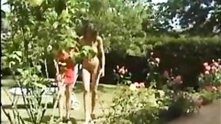 2 French womens in garden