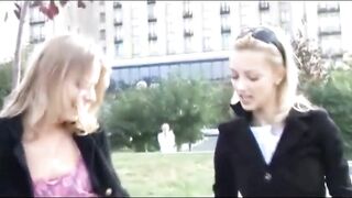 Cute russian pigtailed blonde lesbians playing 7