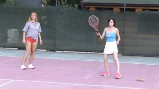 Lesbians On A Tennis Court 