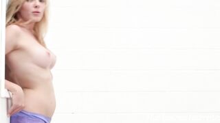 Breasty blond teens makes her swollen vagina cum