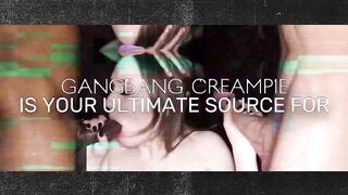 GangbangCreampie - Wet Blond Joins Group sex To Get Her Cunt Creampied Hard