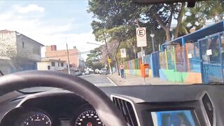 Risky masturbation for a redhead who was at the bus stop!