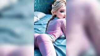 Elsa rests in her icy blue pajamas, her golden hair shimmering softly as moonlight fills the room. The Snow Queen’s night holds a secret warmth below the frost…