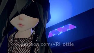 Fishnet Blindfold Undress Brunette hair POV Lap Dance and Ride Body Rolls