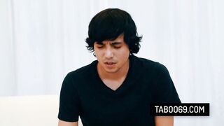 Stepmommy in obscene family trio with her stepsiblings