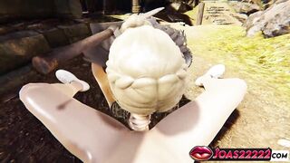 Viking Hentai Gal – POV Sitting Tugjob, Sloppy Fellatio & Throat Jizz flow In CG Manga Animation