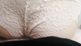 sudden sex, my ally tilted me over and screwed, spunk fountain on booty and pants