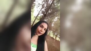 two in 1 Cum on my feet, large piddle and spunk flow in the woods