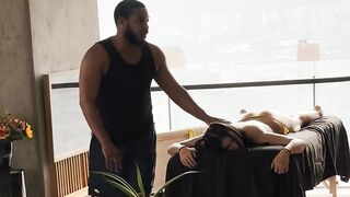 This babe didn't know what a massage with a reverse cheerful ending was