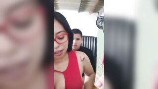 My wife calling me and I'm here busy with her sister in the room