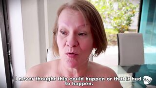 Grandmother sneaks a peek at her stepdaughters at the pool playing and that babe masturbates in the dining