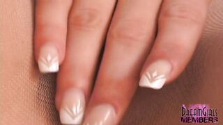 Blond Freak Pulls Her Pantyhose Taut To Show Her Unshaved Twat