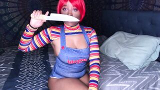 Super Sexy Snatch play for Halloween as a Chucky Doll