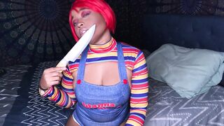 Super Sexy Snatch play for Halloween as a Chucky Doll