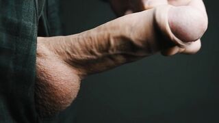 Thick spunk fountain in 4K slow motion. Masturbating my large veiny Swedish wang. Uncut and natural foreskin.