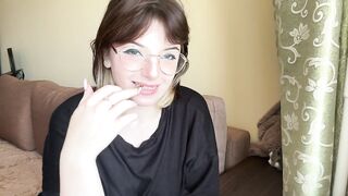 Impressive brunette hair in a t-shirt shows off her lush boobs