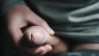 White uncut knob palpitating cum in 4K
