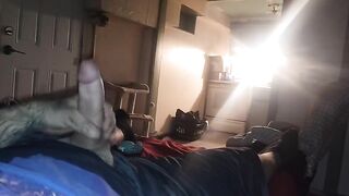 Dad's palpitating schlong and cum shots