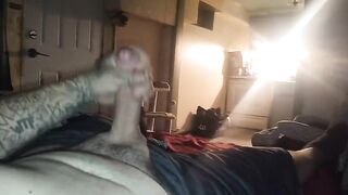 Dad's palpitating schlong and cum shots