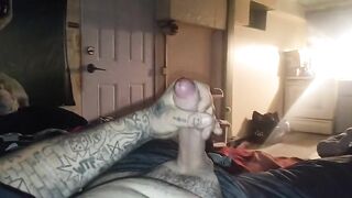 Dad's palpitating schlong and cum shots