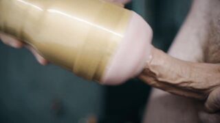 Large veiny white weenie banging fleshlight. Lots of cum!!! 4K