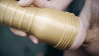 Large veiny white weenie banging fleshlight. Lots of cum!!! 4K