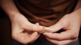 hunk with a large knob playing with his foreskin in 4K