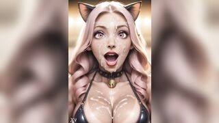 ai generated - theres cum trickling down her face