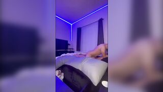 Red Hair Small Latin chick in underware looking like a Christmas present