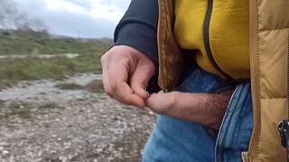 Anybody can watch me! Cum and pee outdoors