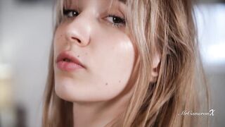 nineteen Year Old Blonde with Braces Polly Yangs Has Flawless DD Titties