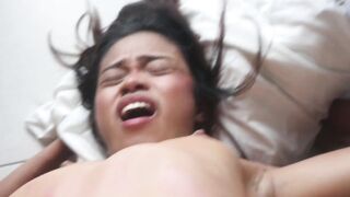 Step dad gives up and having sex with teen daughter of his girlfriend
