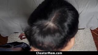 Stepmom Masturbates Whilst Her Slutty Stepson Jerks His Shlong - Cheatermom