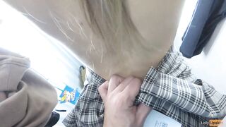 Risky sex: screwing tiny beauty in the dressromm of the store