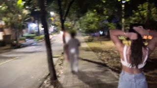 Risky flashing and undressed in a park! not even the rain stopped me