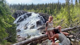 We came to watch the waterfall but stayed for this - RosySky 4k 60fps