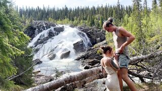 We came to watch the waterfall but stayed for this - RosySky 4k 60fps