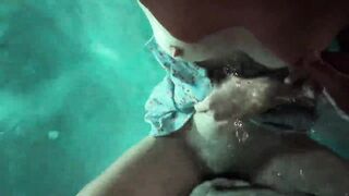 chick in costume gets in the water to screw