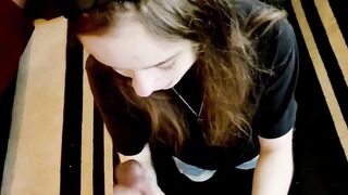 Lesbo roommate sucks wang for rent