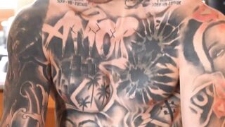 The delivery chap arrives to deliver an order and I grab him truly hard in front of my allies.