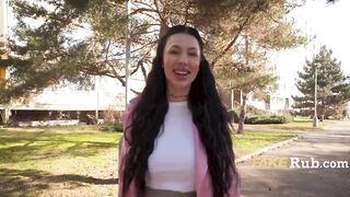 Face Tattoo Breasty Chick Does It For The Money..