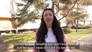 Face Tattoo Breasty Chick Does It For The Money..