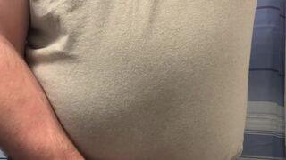 Ebony underclothing jacking off thru fly