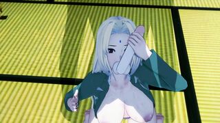 Naruto Tsunade wanted some drinks but drank cum instead