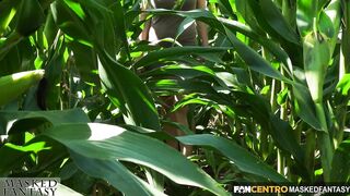 Jerking and sucking my bound boyfriends knob in a cornfield - Outdoor Oral-job