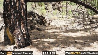 The ebony Goddess Day 10 - Milking the jock outdoor, whilst this chab's bound to a tree - TRAILER